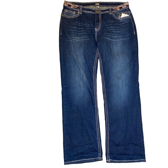 Reba Jeans Women’s Size 16 Jayden Straight Leg Dark Wash‎ Denim Plus Size - Picture 1 of 16